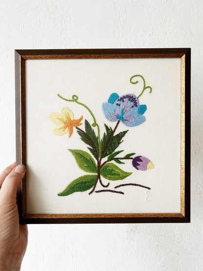Vintage Framed Embroidery Art