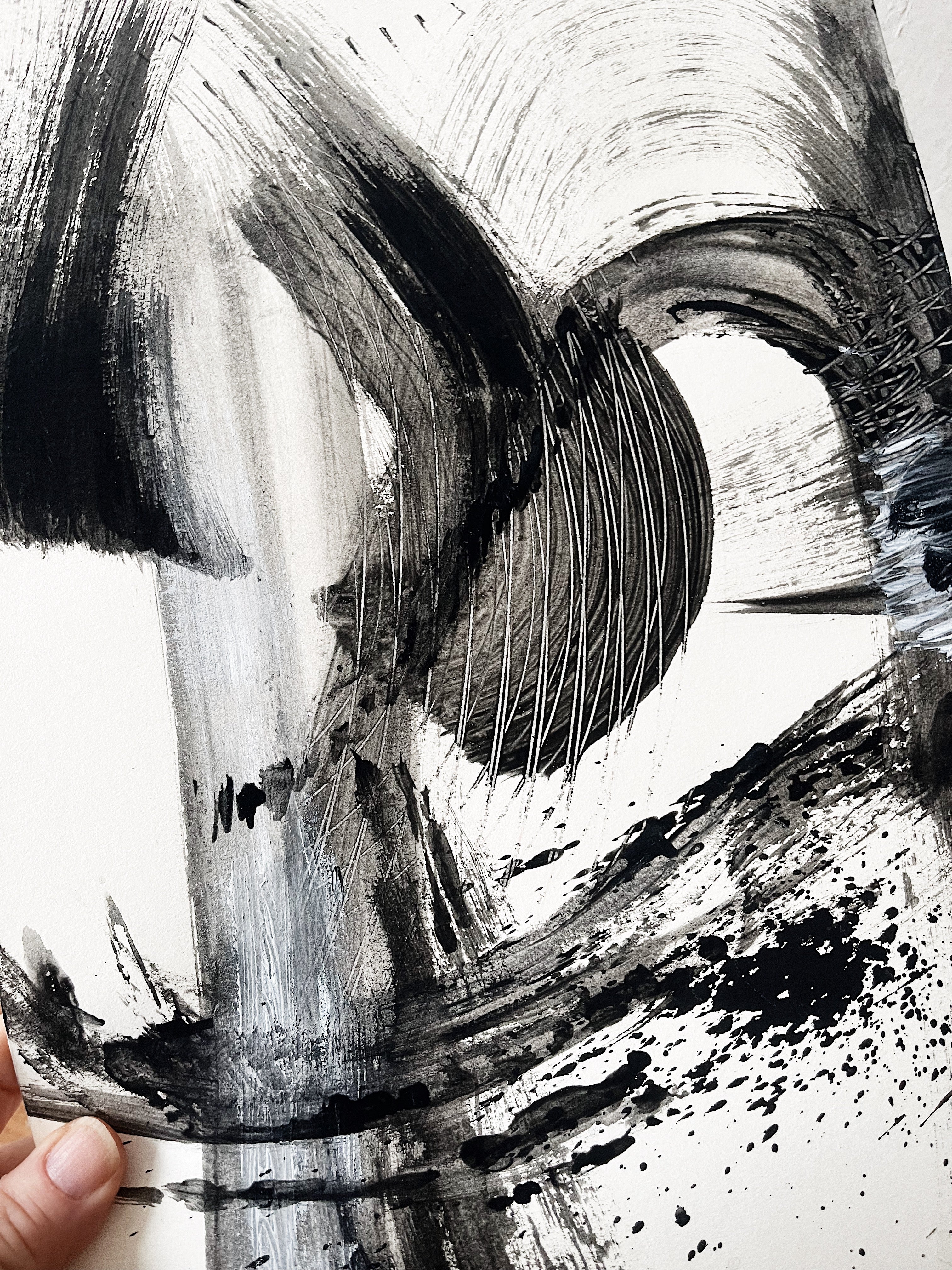 Original India Ink Abstract Painting – Maven Collective