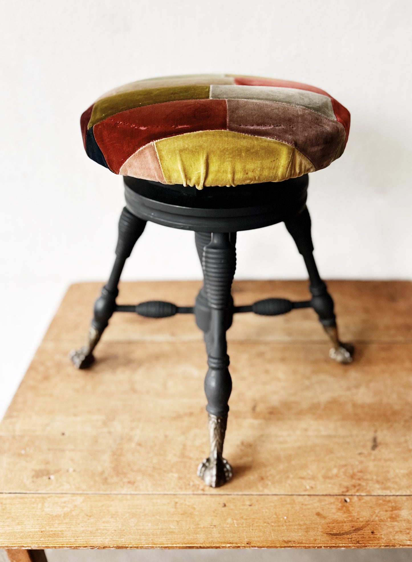 Antique Ball and Claw Spindle Stool