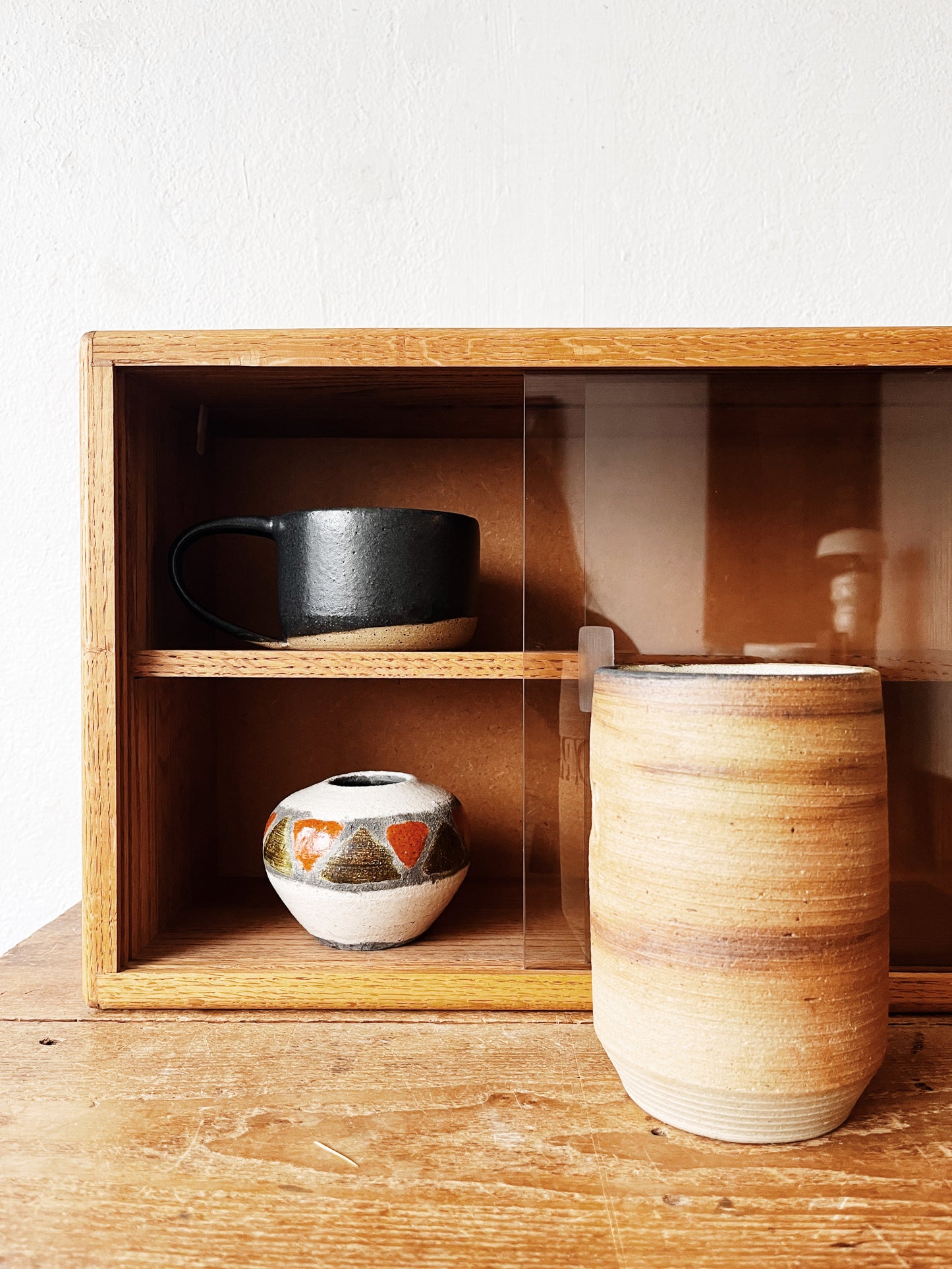 Vintage Oak Desktop Cabinet