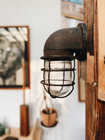 Vintage Cast Iron Bulkhead Lamp