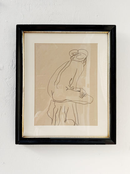 Mid Century Figural Line Drawing