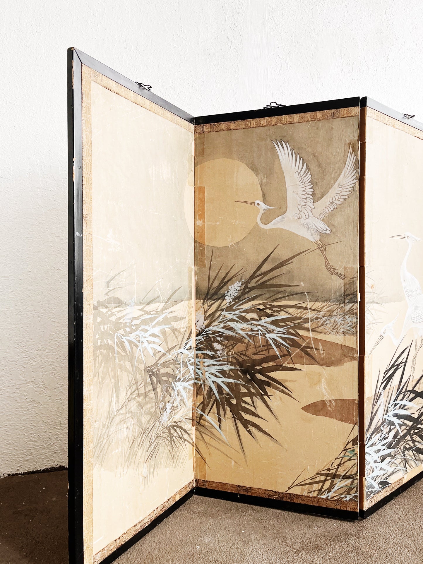 Antique Silk Byobu Screen