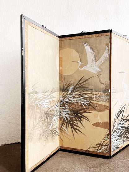 Antique Silk Byobu Screen