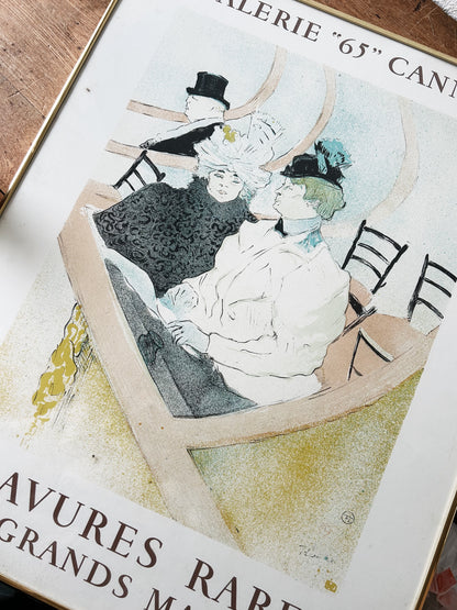 Vintage Framed Toulouse Lautrec Gallery Poster