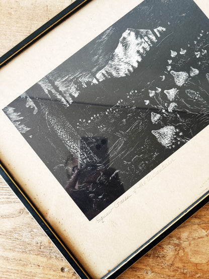 Antique Landscape Etching