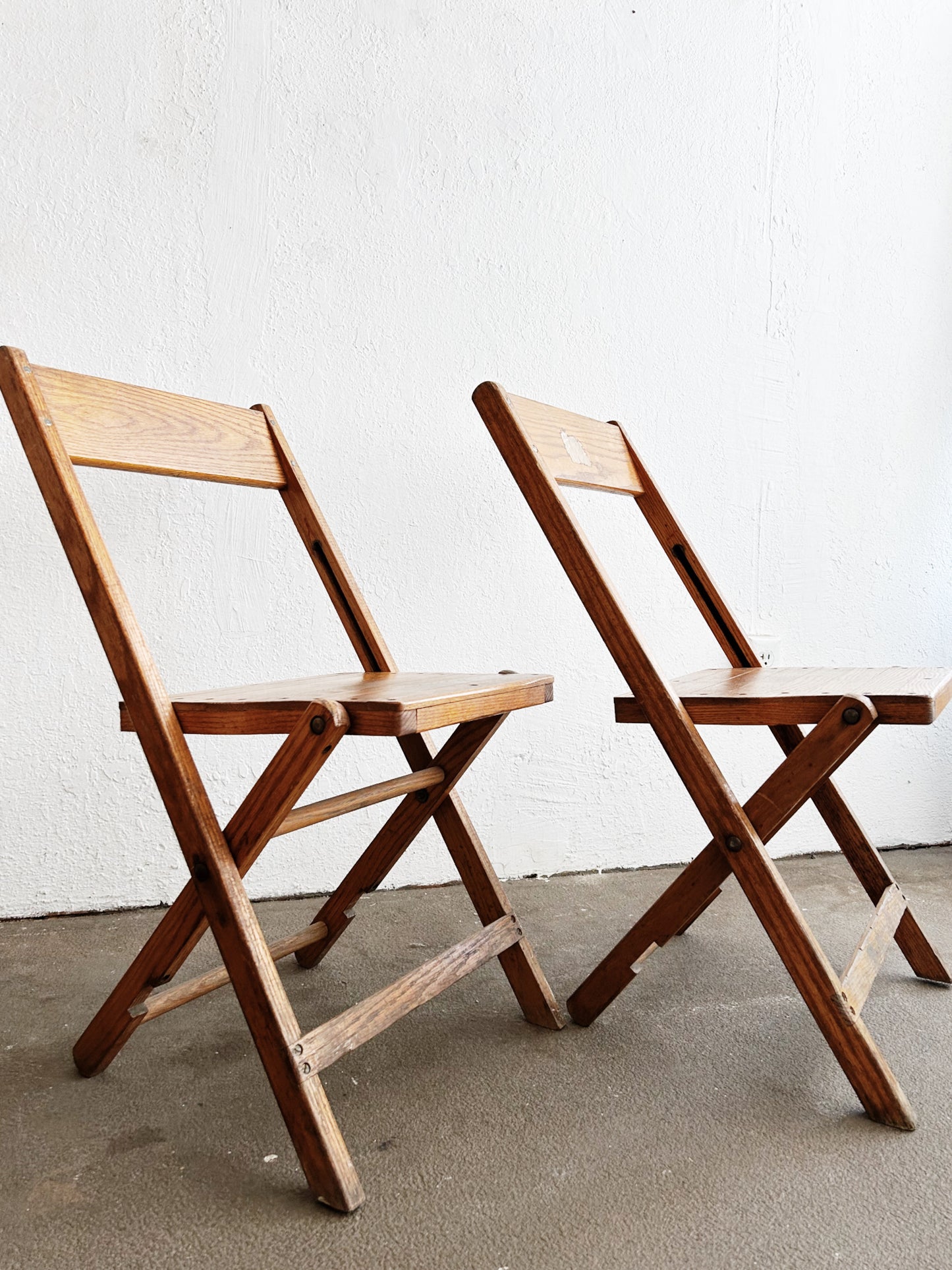 Antique Oak Folding Chairs
