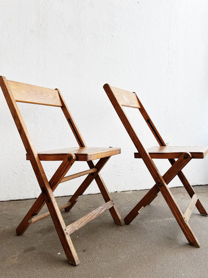 Antique Oak Folding Chairs