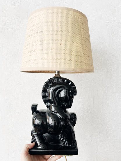 Mid Century Ceramic Trojan Horse Lamp