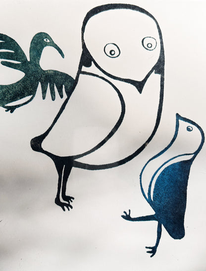 Vintage Original Inuit Woodcut