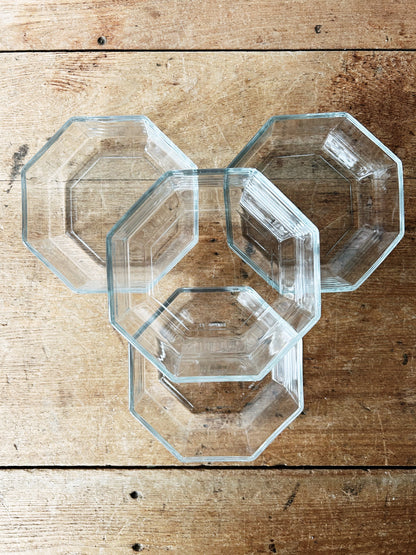 Vintage French Arcorac Clear Glass Bowls