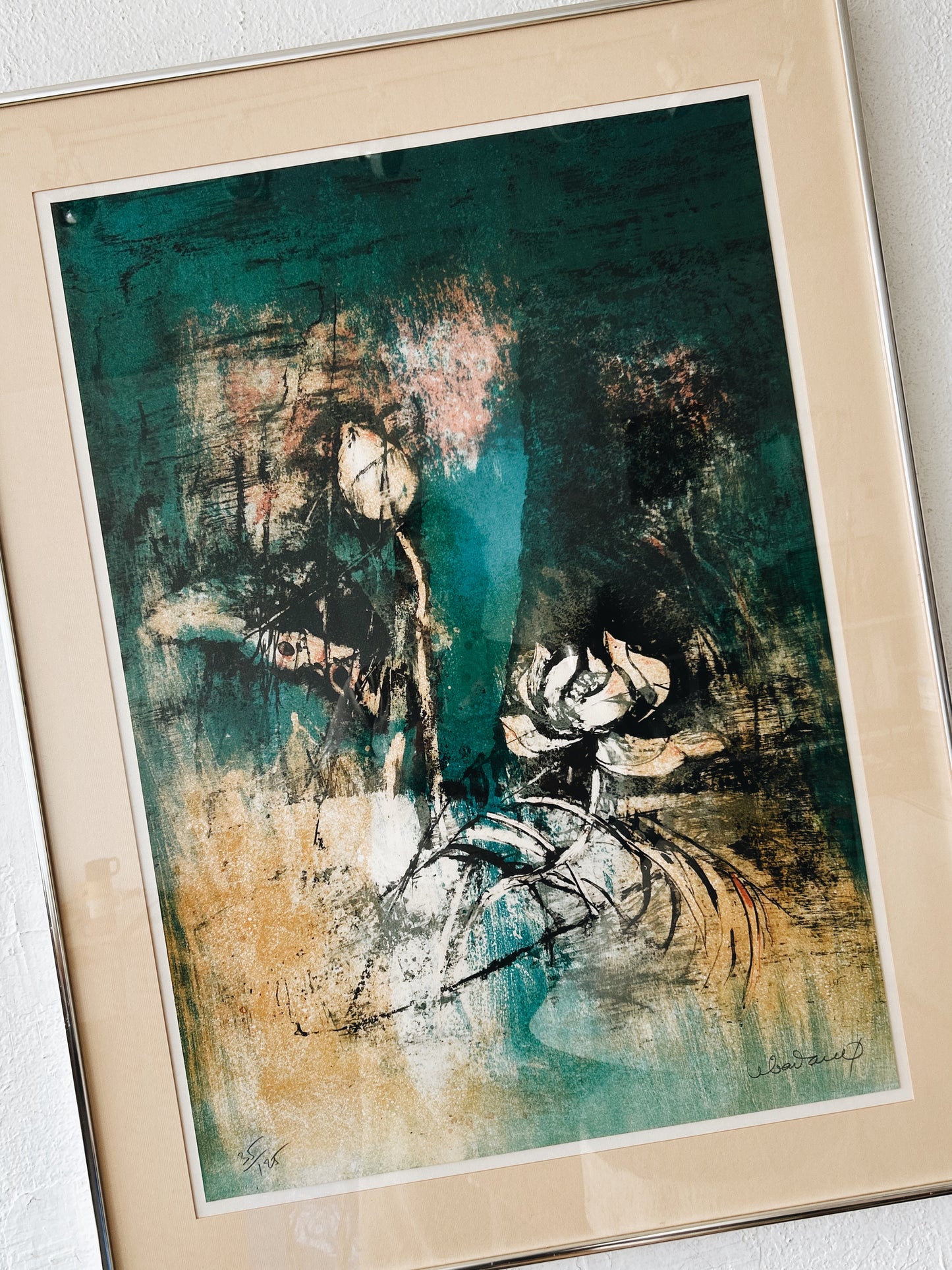 Vintage Original Abstract Lithograph