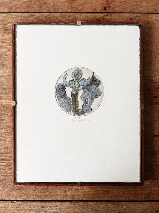 Vintage Handpainted Botanical Etching
