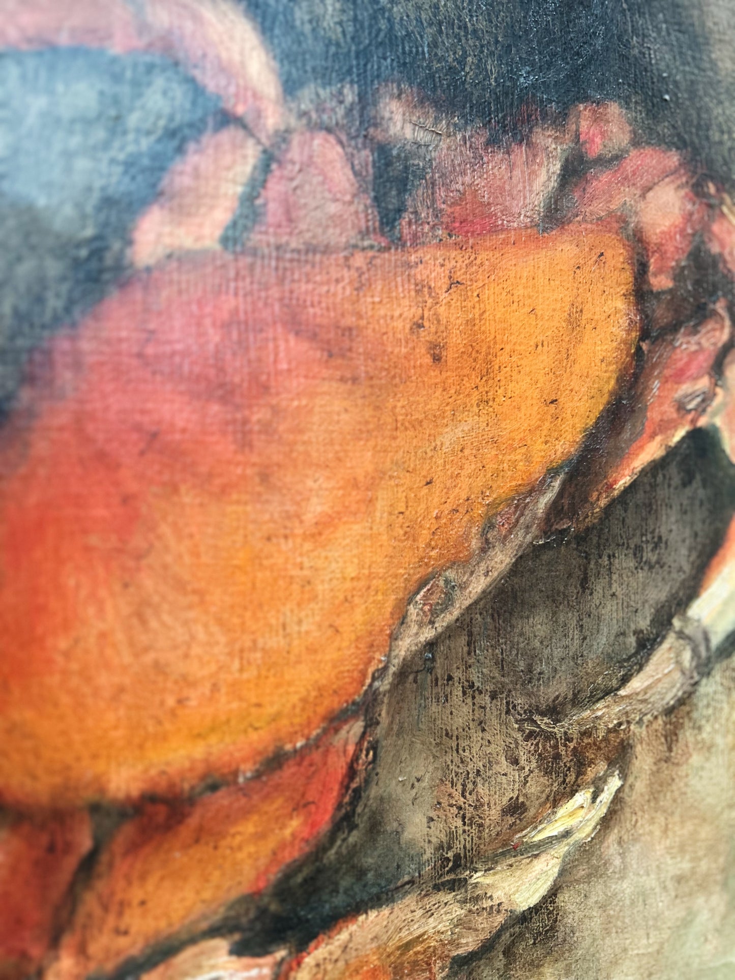 Vintage Crab Oil Painting