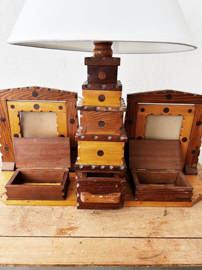 Vintage Handmade Lamp with Storage