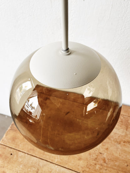 Vintage Smoked Glass Pendant Lamp