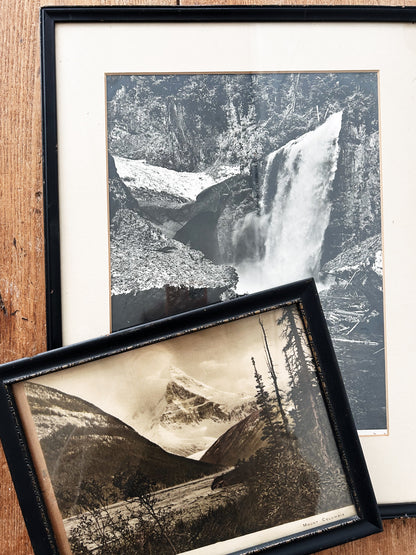 Vintage Framed Black and White Waterfall Film Photograph