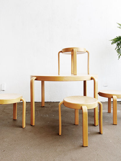Vintage Magnus Olesen Kids Table and Stools Denmark