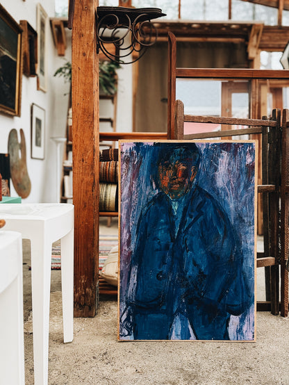 Vintage Belgian Expressionist Portrait