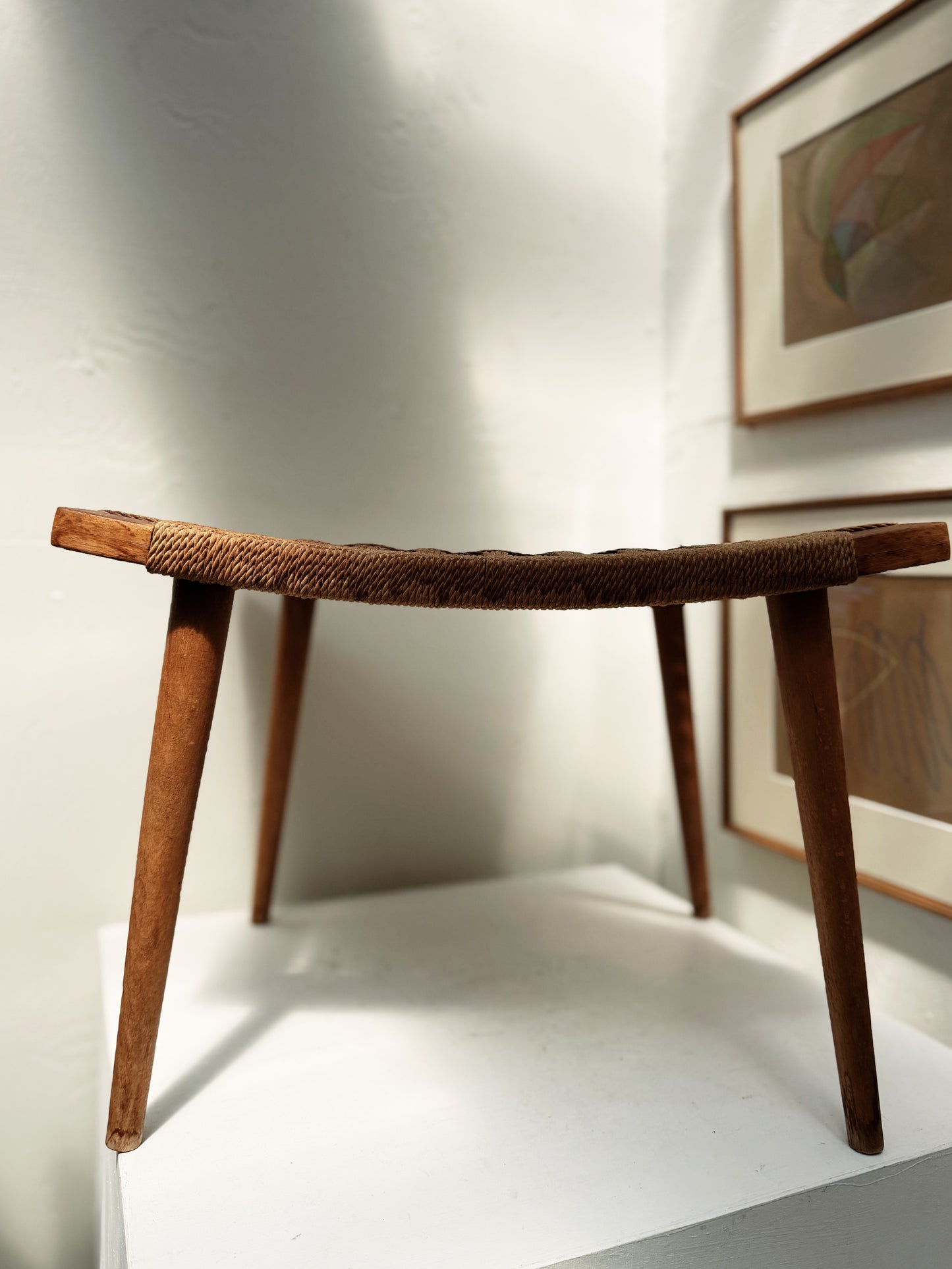 Vintage Rope Stool Mid Century Japan