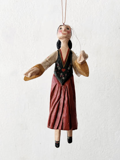 Vintage Denise Calla Folk Art ‘12 Days of Christmas’ Ornament Set