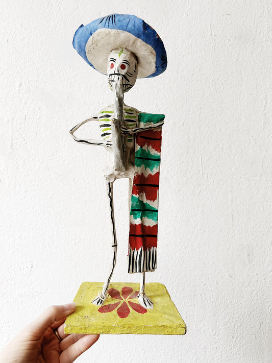 Vintage Calavera Paper Mache Day of the Dead Folk Art