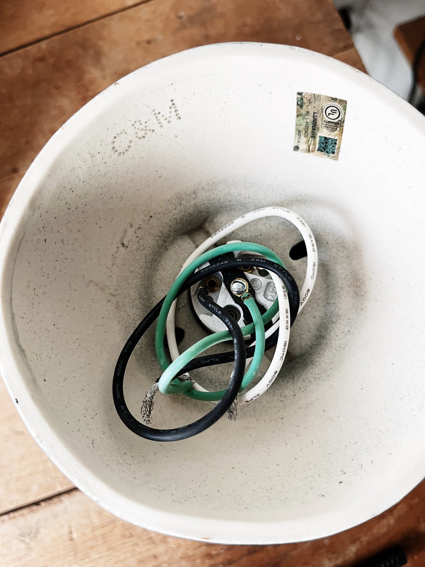 Cedar and Moss Ceramic Light Fixture