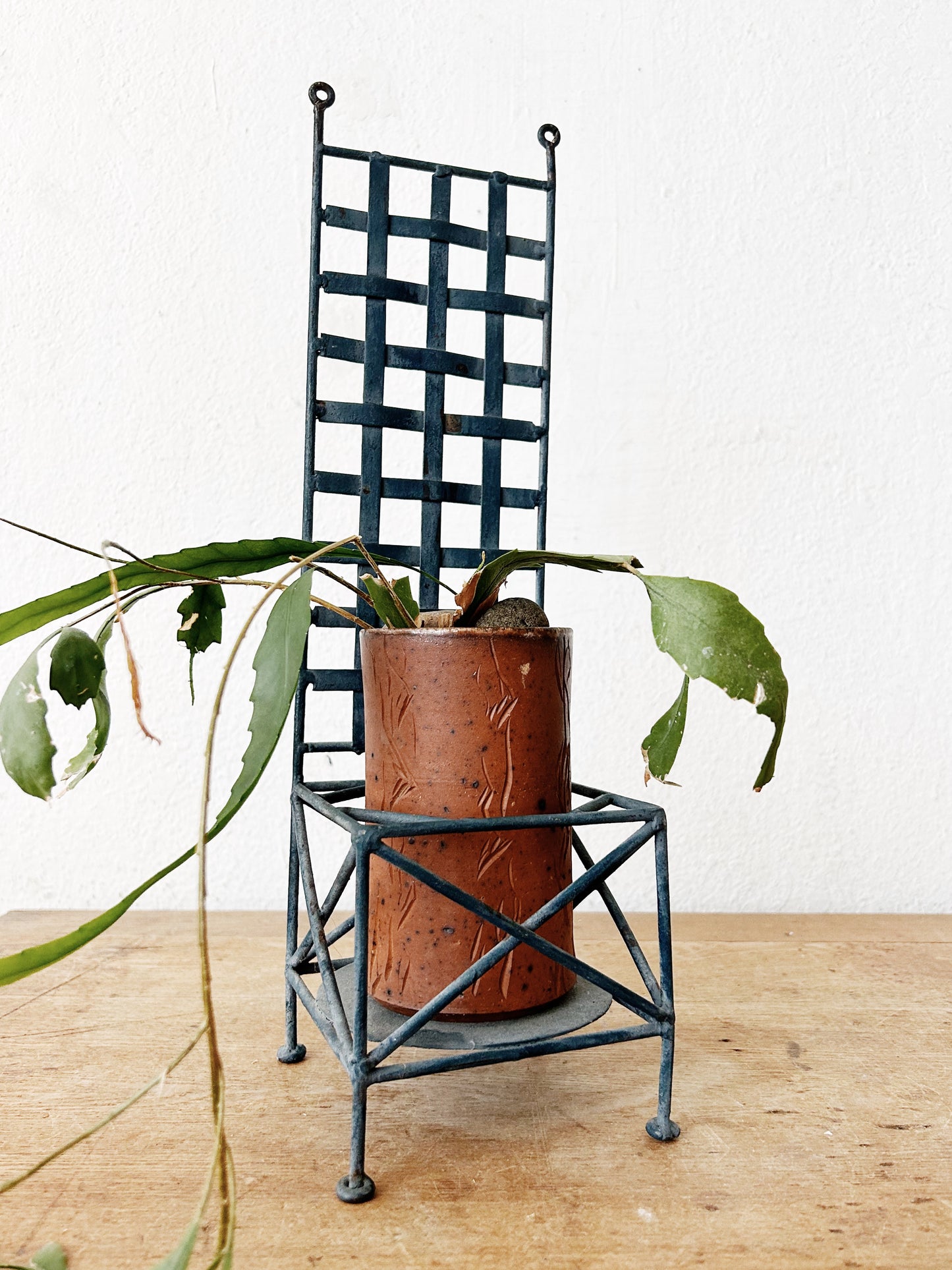 Vintage Decorative Metal Chair for Plant or Pillar Candle