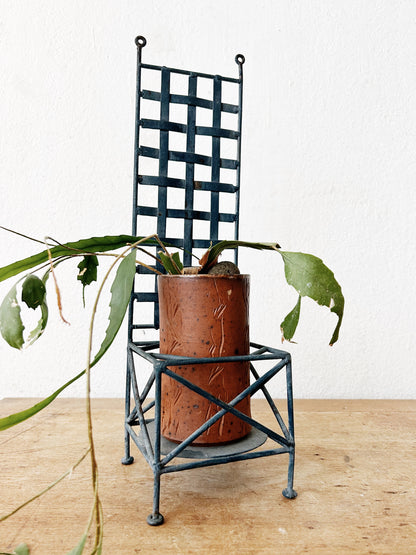 Vintage Decorative Metal Chair for Plant or Pillar Candle