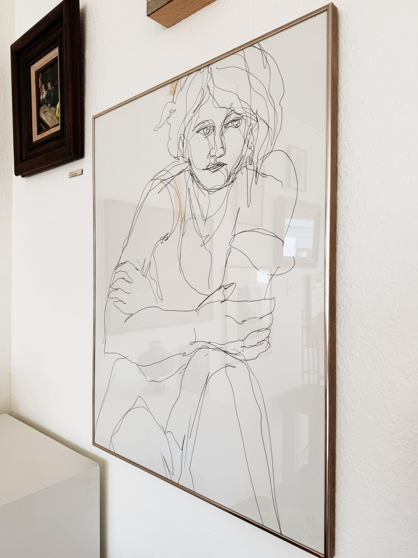 Vintage Janet Flores Pen and Ink Portrait