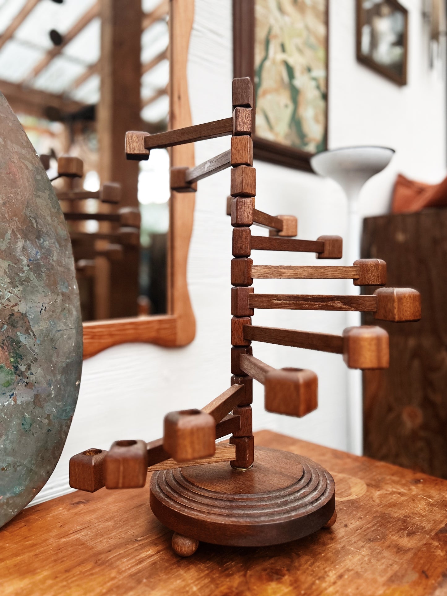 Primitive Folk Art Candelabra