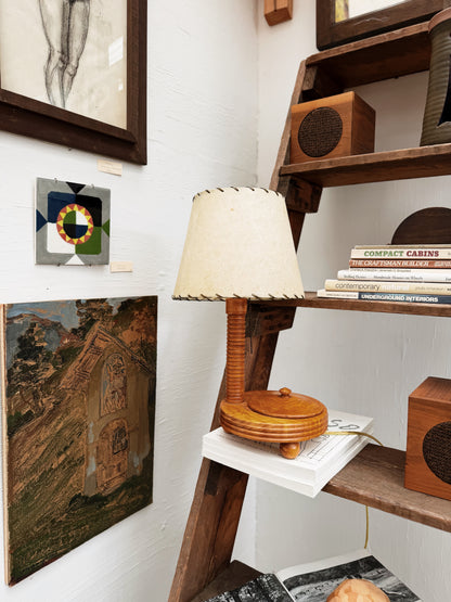 Folk Art Spindle Lamp