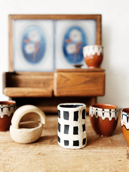 Set of Four Belgian Pottery Cups