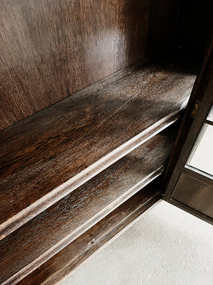 Vintage Walnut Bow Front Cabinet