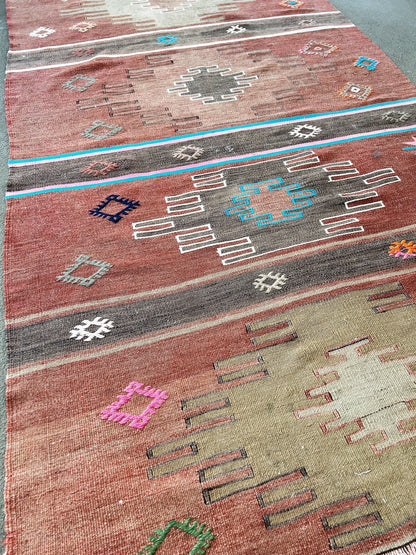 Vintage Flat Weave Wool Rug