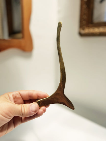 Antique Brass Antler Hook