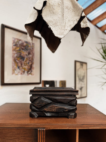 Shou Sugi Ban Carved Wood Box