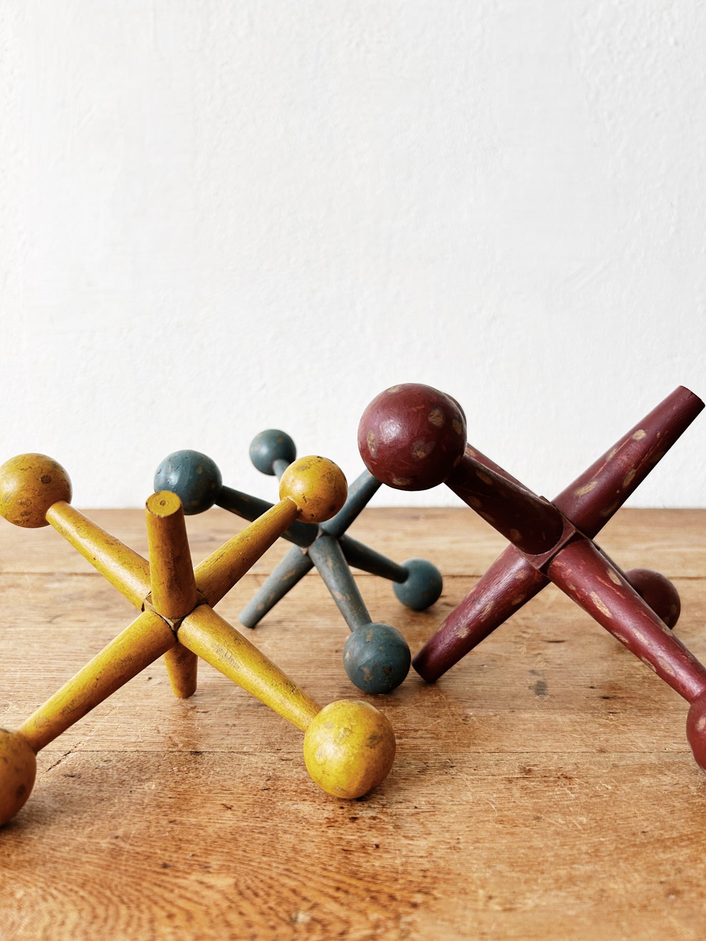 Trio of Vintage Folk Art Wood Jacks
