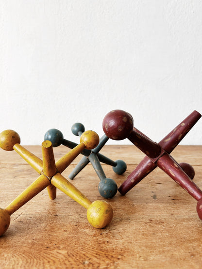 Trio of Vintage Folk Art Wood Jacks