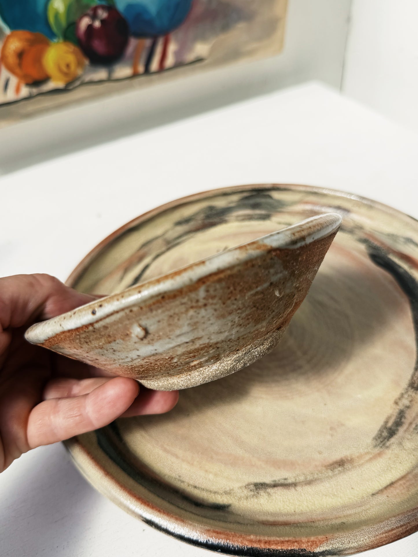 Pair of Studio Pottery Dishes