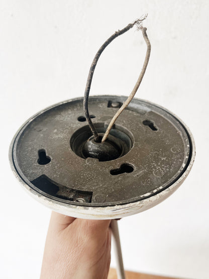 Extra Large Vintage Smoked Glass Pendant Lamp