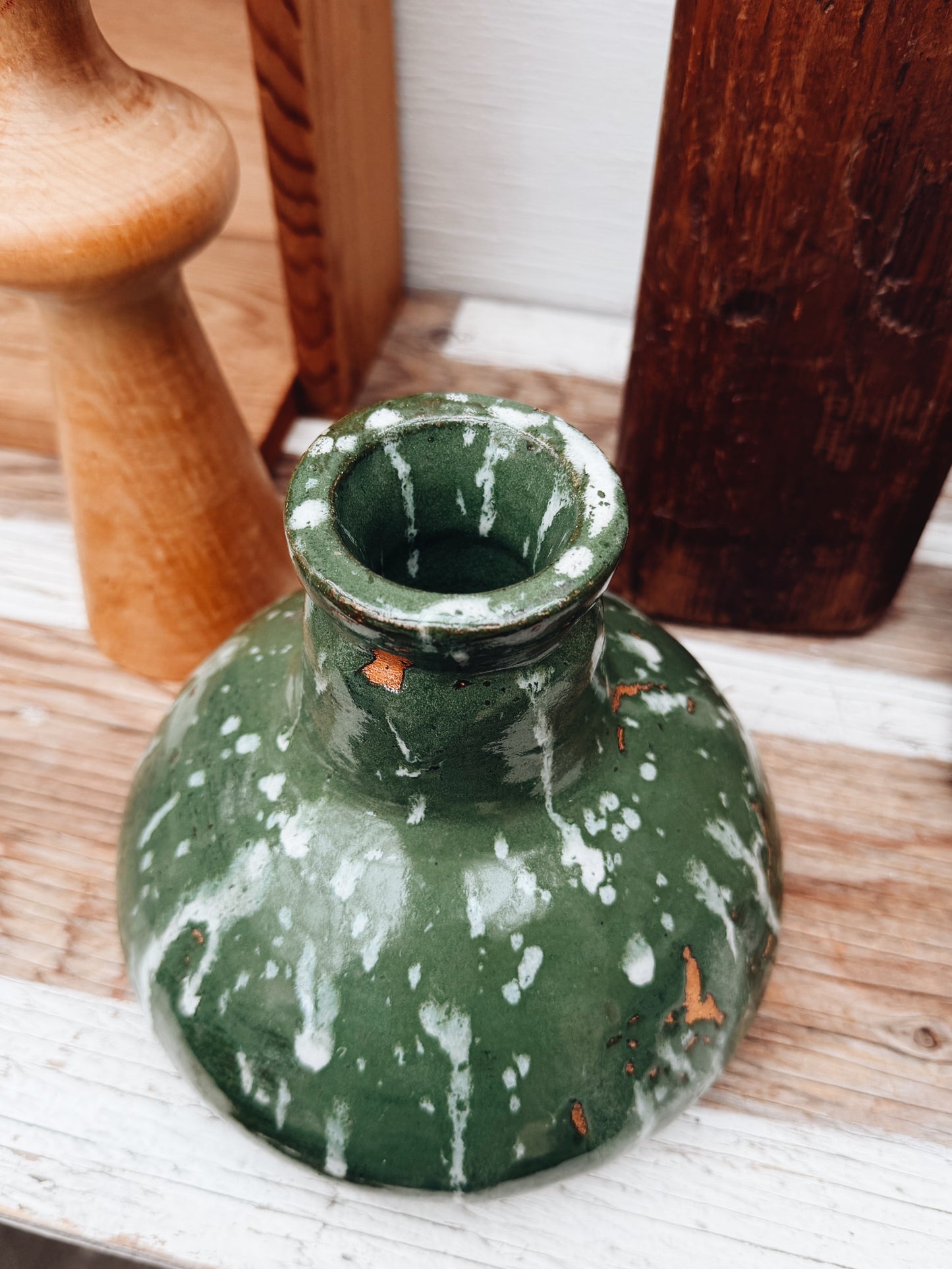 Large Vintage Drip Pottery Vase