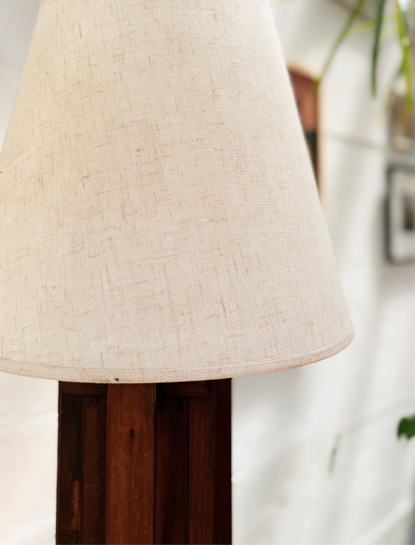 Vintage Brutalist Wood Lamp
