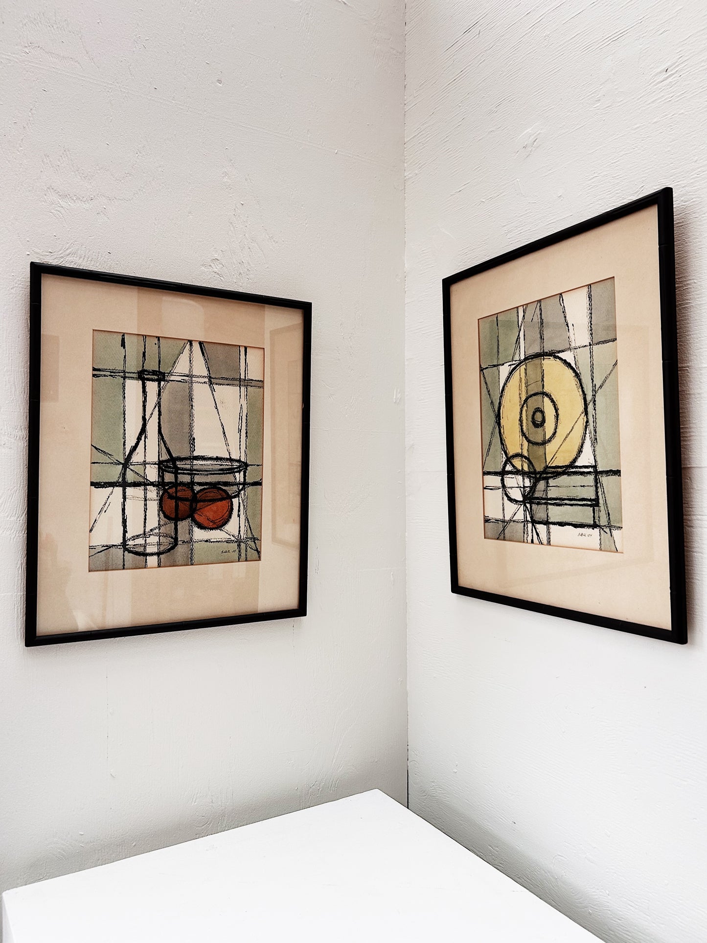 Vintage Original Hand Colored Abstract Still Life