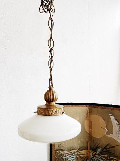 Antique Milk Glass Pendant Lamp