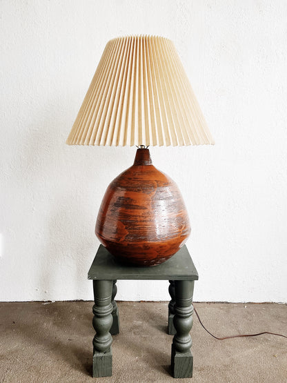 Large Vintage Ceramic Lamp with Shade