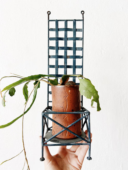 Vintage Decorative Metal Chair for Plant or Pillar Candle