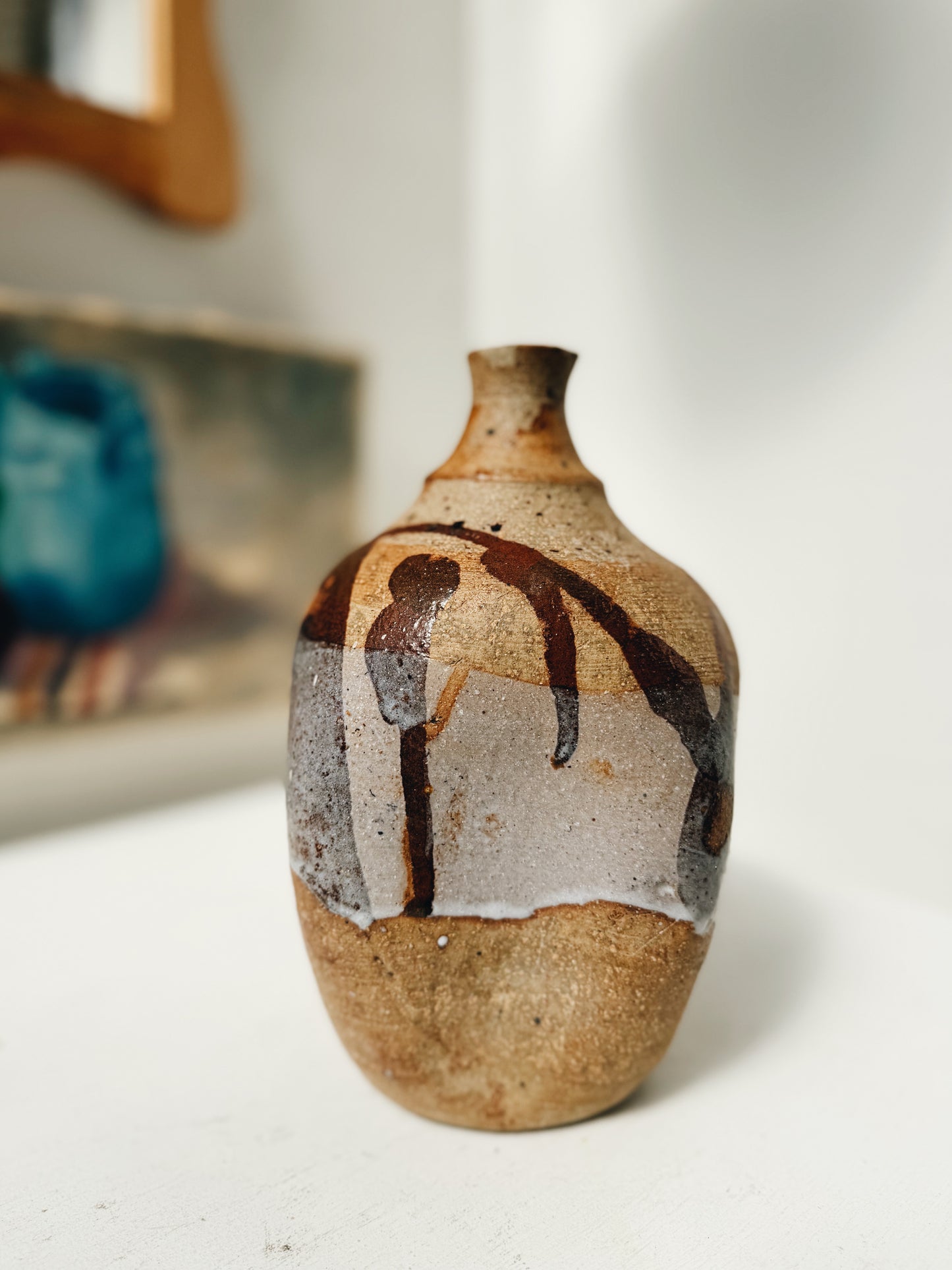 Vintage Pinched Studio Pottery Vessel