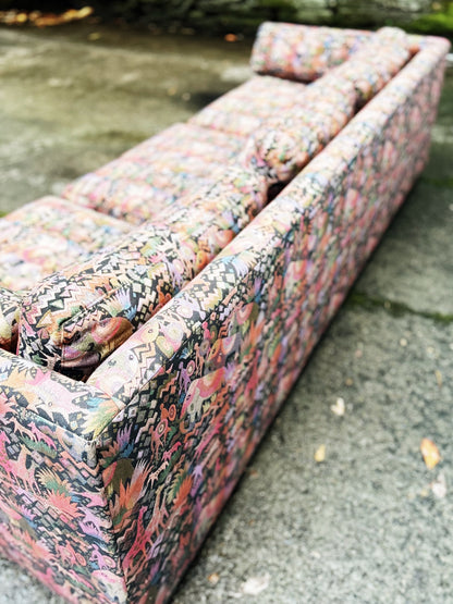 Vintage Custom Tapestry Couch on Wheels