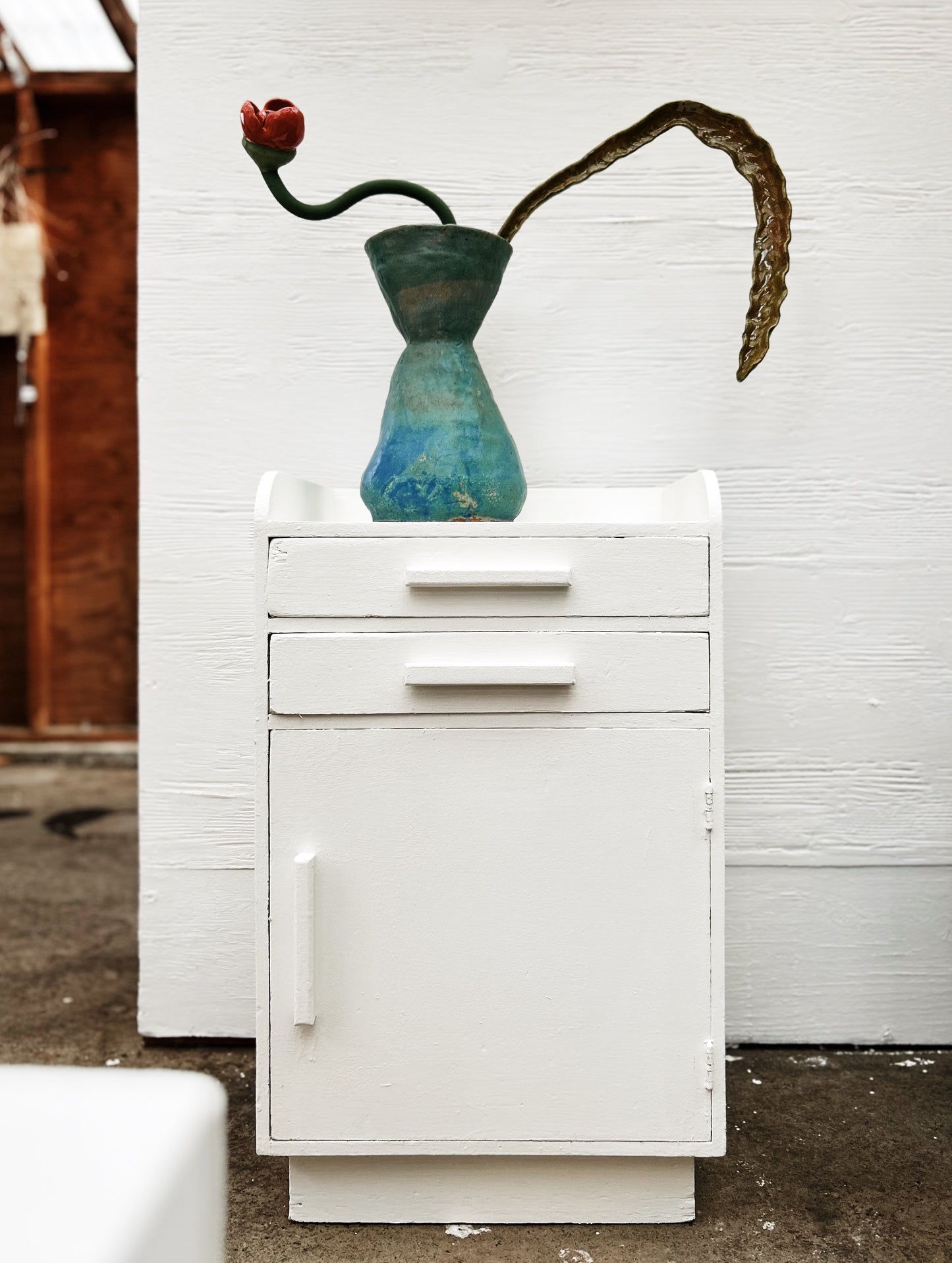 Vintage Painted Wood Cabinet